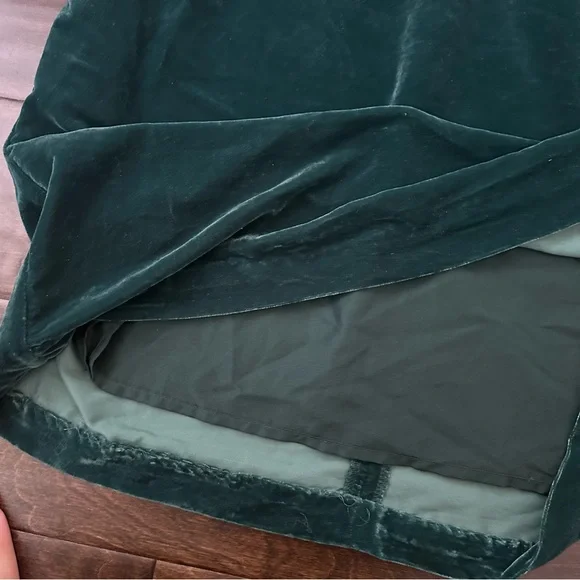 Nwt j crew velvet‎ green sheer sleeves long sleeve dress - Picture 7 of 13